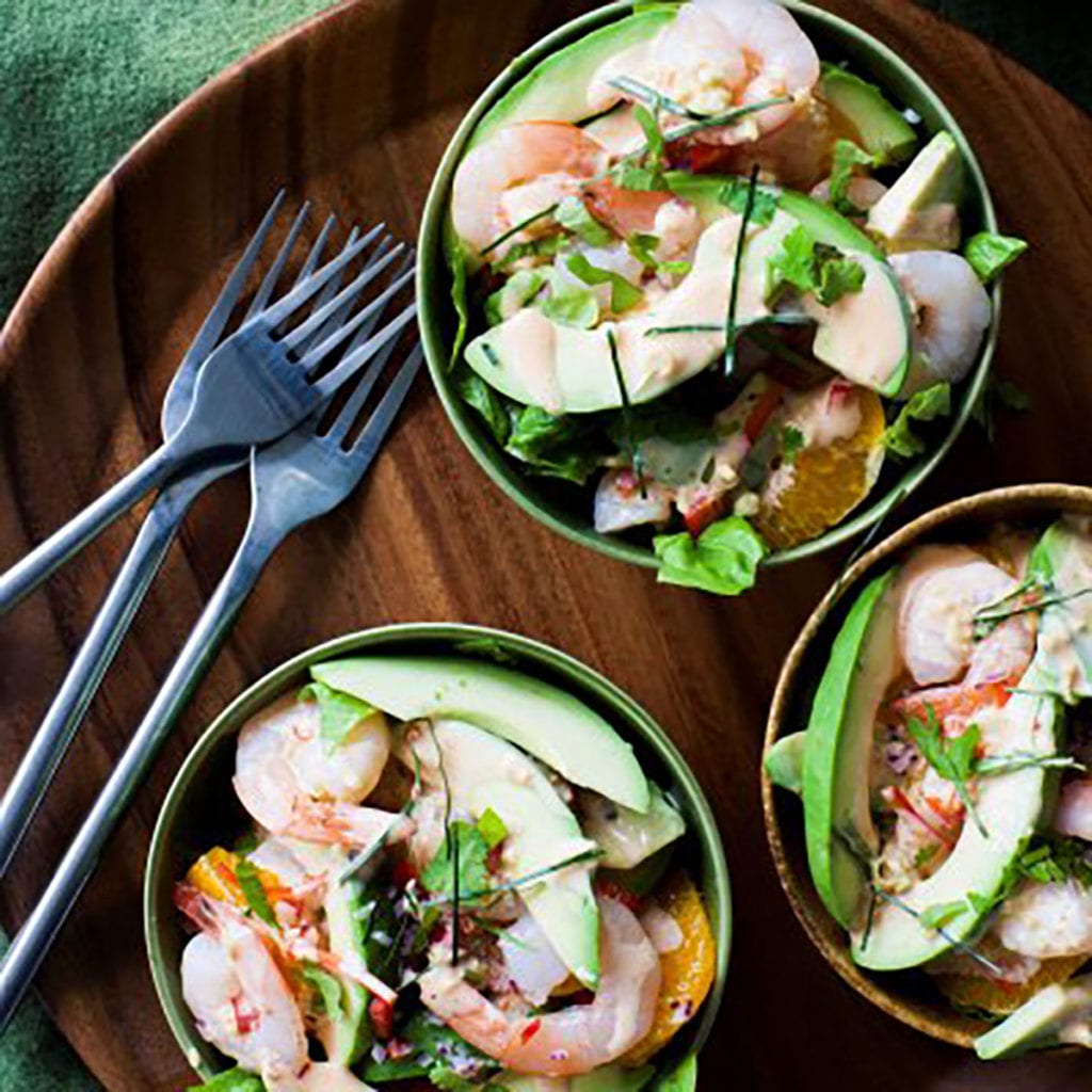 Asian Avocado Prawn and Orange Salad