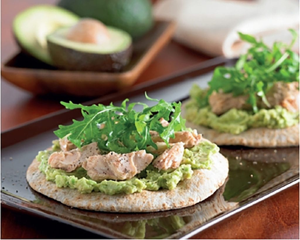 Avocado Guacamole & Salmon Pizzas