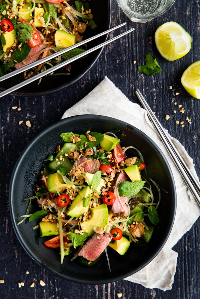 Thai Beef Salad with avocado