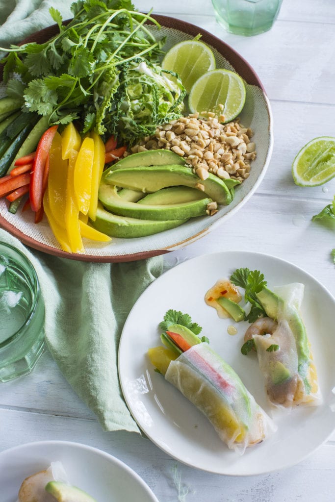 Avocado, Prawn and Mango Summer Spring Rolls