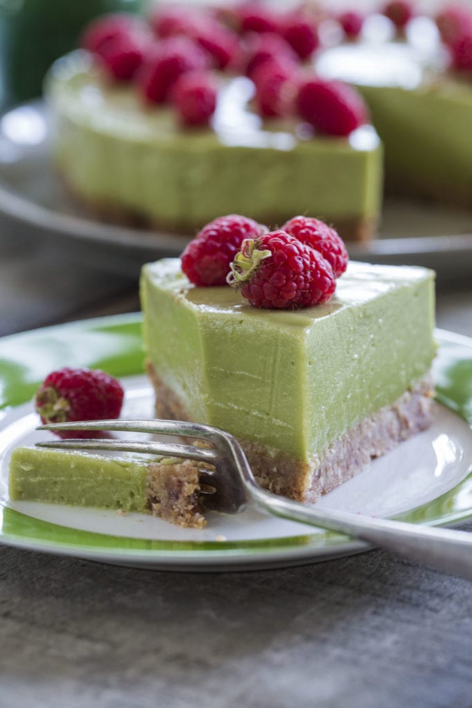 Avocado lime and coconut cheesecake