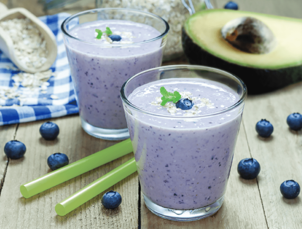 Avocado and blueberry smoothie