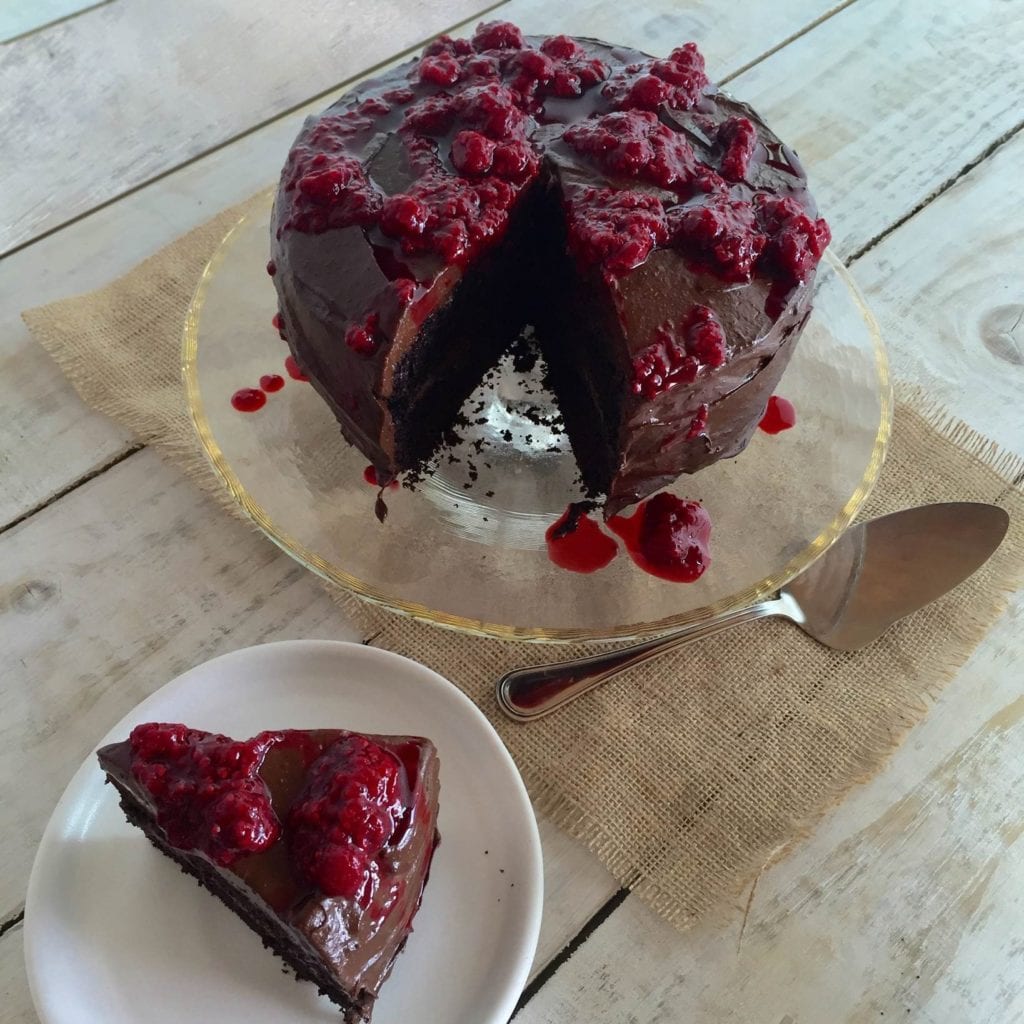 Avocado chocolate ganache cake