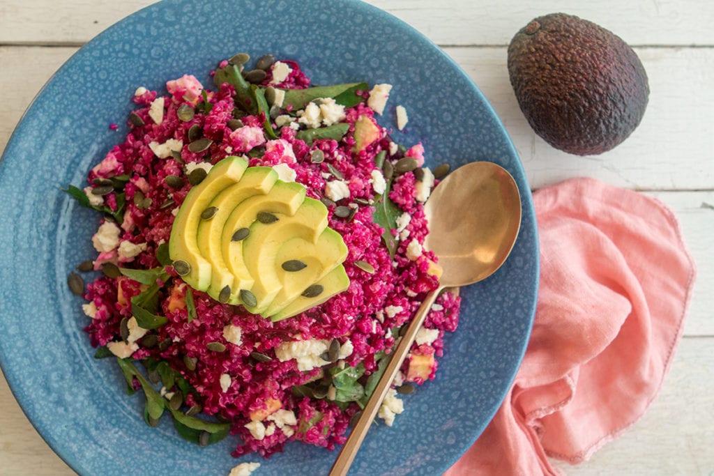 Beetroot, avocado & Quinoa salad