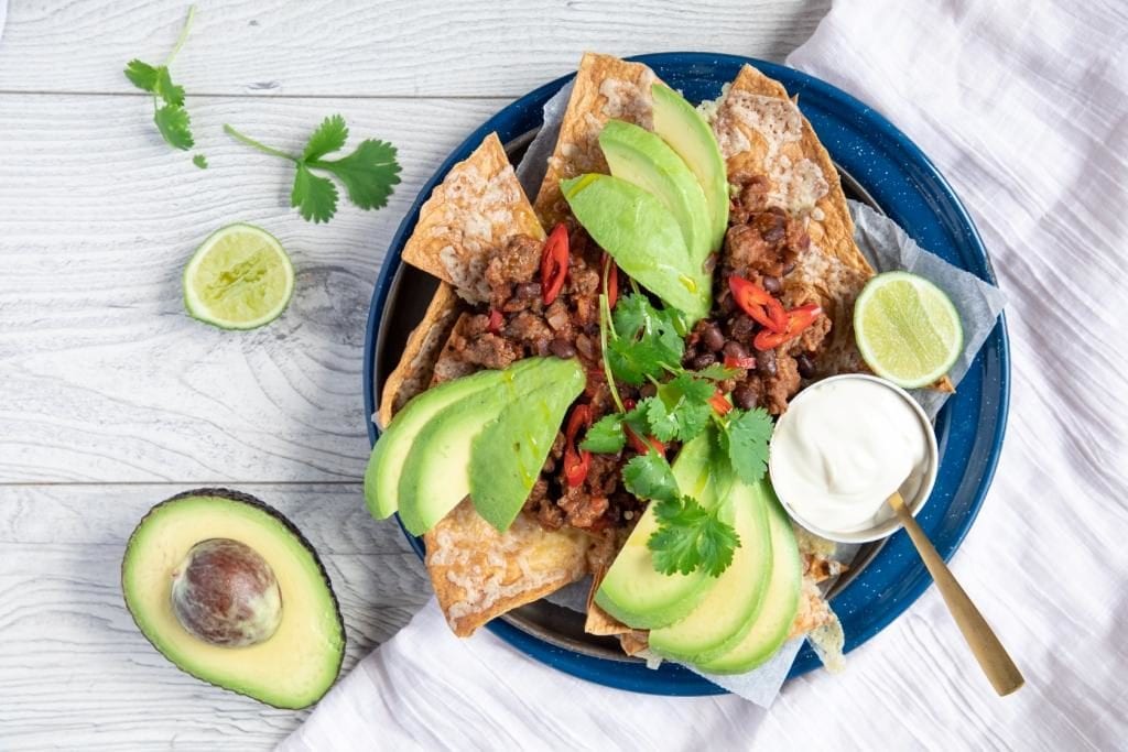 Beef, beet & bean nachos