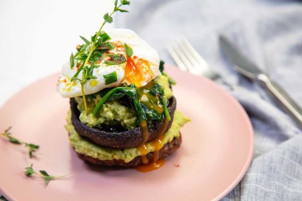 Kumara Burger, Poached egg & Avocado