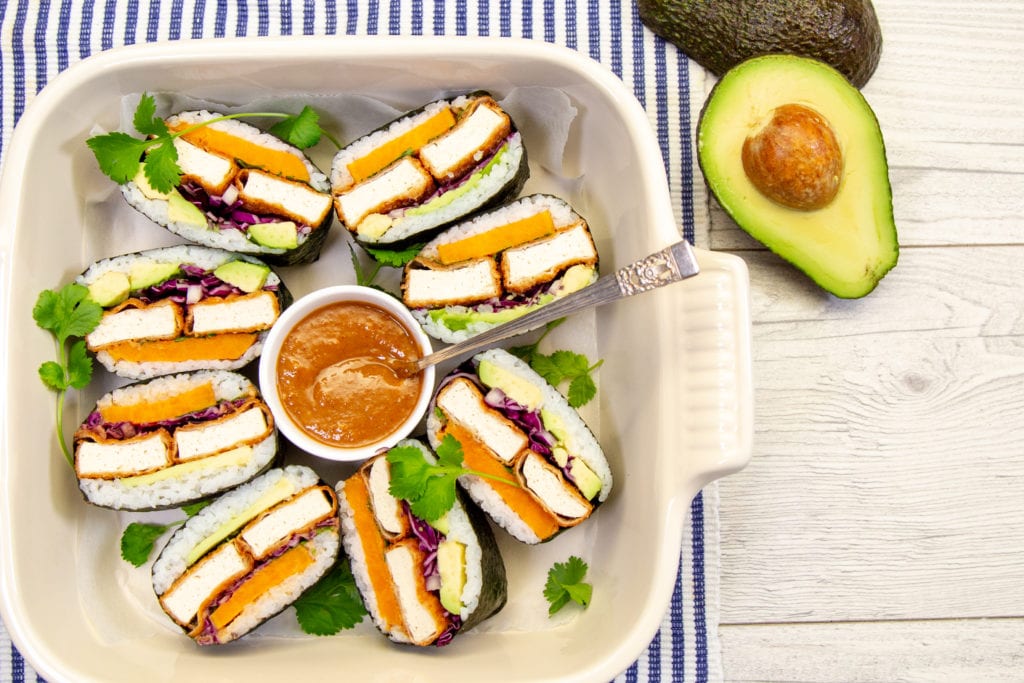 Tofu Sushi Sandwich with Tahini Sauce