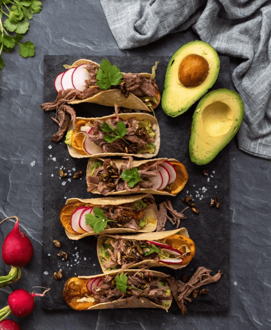 Pulled Lamb Tacos With Avocado