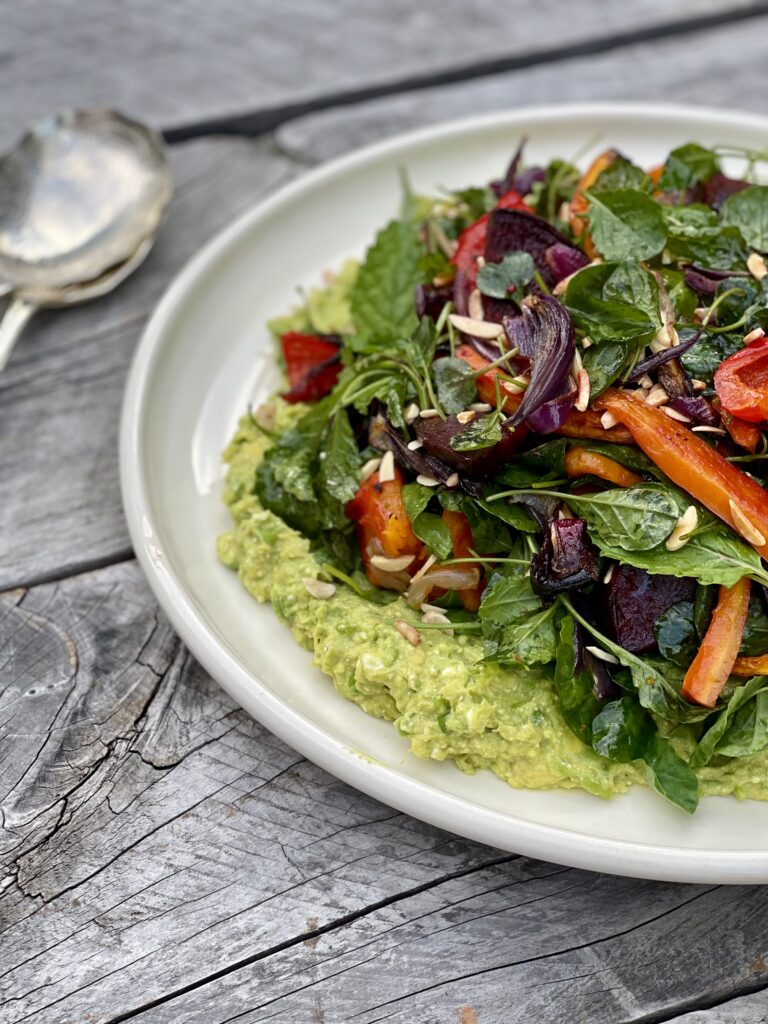 Avo-Feta Smash with Roasted Veges