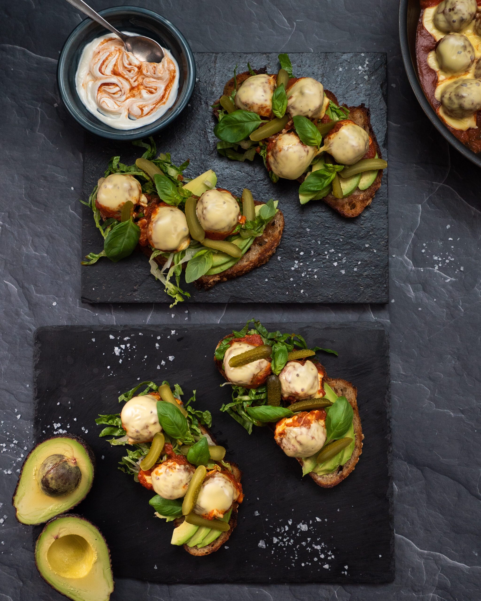 Lamb Meatball Open Sandwich New Zealand Avocado