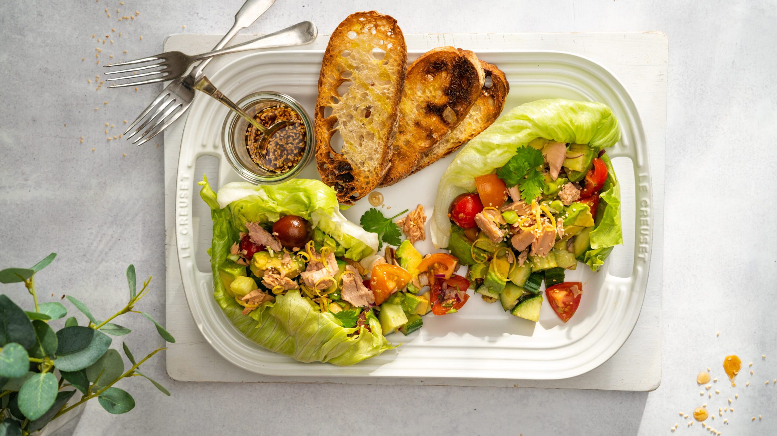 Tuna avocado lemon soy lettuce cups - New Zealand Avocado