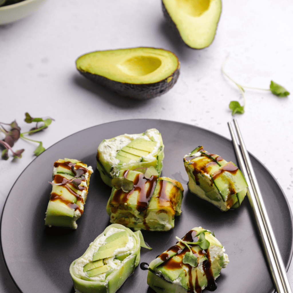Cucumber and avocado rolls