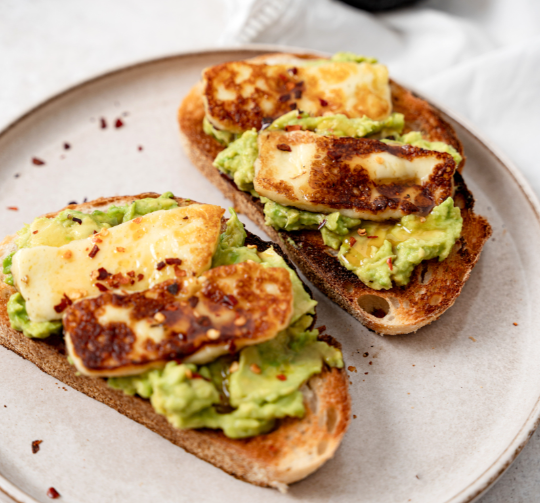 Hot Honey Halloumi Smashed Avo Toast